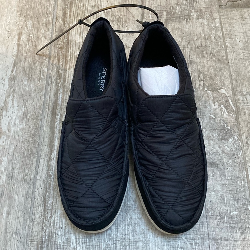 Sperry black slip ons New, size 10